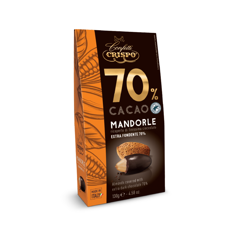 Crispo mandorle ricoperte di cioccolato fondente -130g