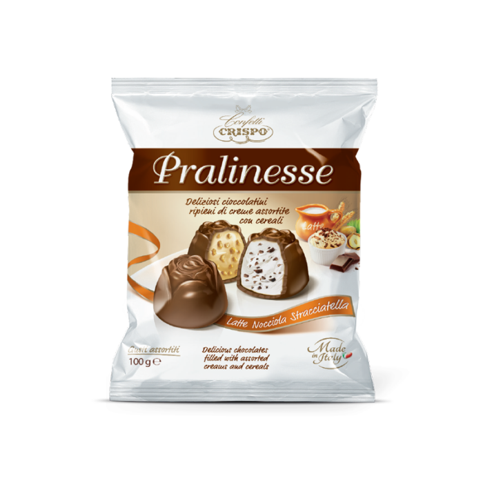 Crispo Pralinesse latte nocciola stracciatella - 100g