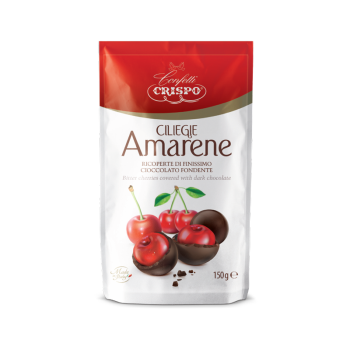 Crispo ciliegie ricoperte di cioccolato fondente -doypack 150g