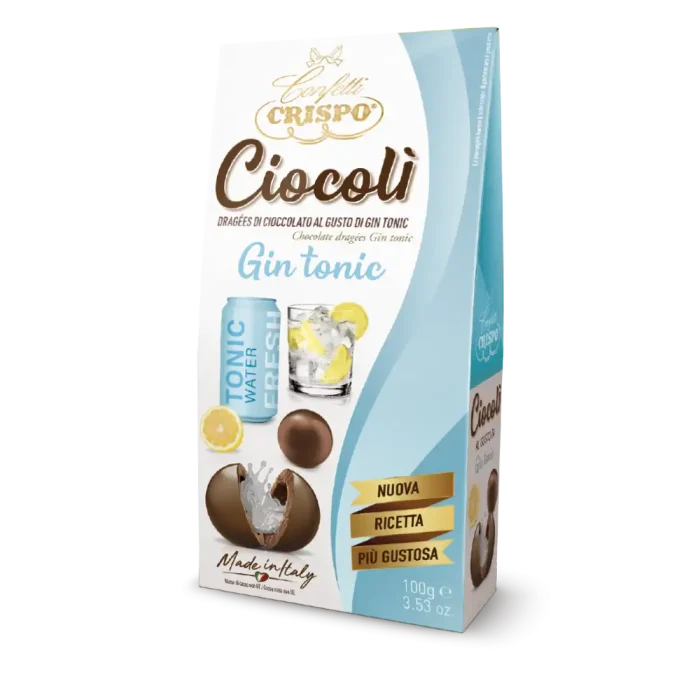 Dragées al gusto di Gin Tonic ricoperti di cioccolato al latte