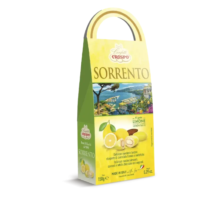 Deliziose mandorle tostate ricoperte di cioccolato bianco al gusto Limone e confettate