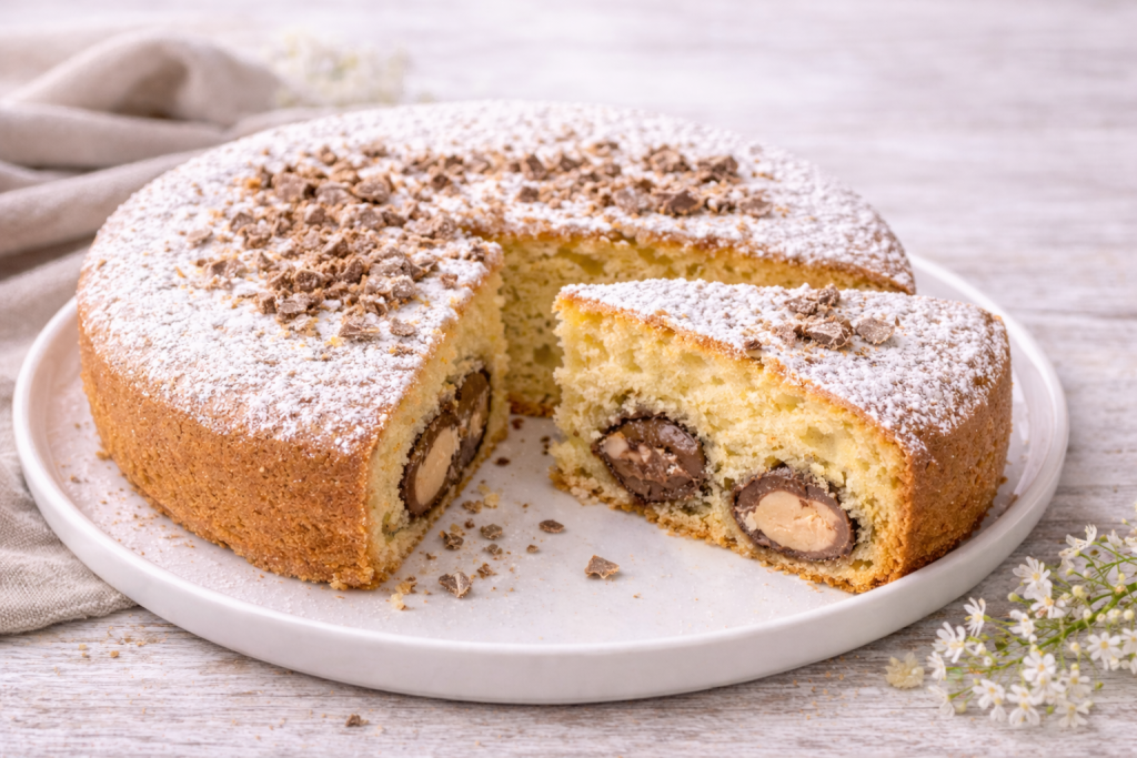 Torta soffice con ovetti di cioccolato