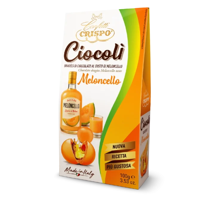 Dragées al gusto di Meloncello ricoperti di cioccolato bianco