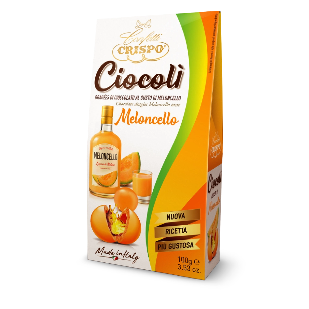 Dragées al gusto di Meloncello ricoperti di cioccolato bianco