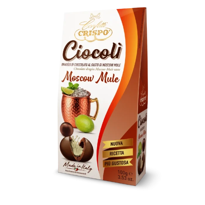 Dragées al gusto di Moscow Mule ricoperti di cioccolato al latte
