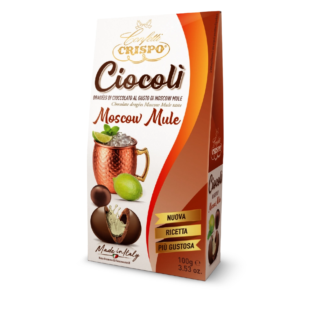 Dragées al gusto di Moscow Mule ricoperti di cioccolato al latte